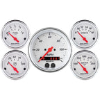 Autometer Arctic White 3-3/8in Electric Speedometer with 2-1/16in Volt/Water/Oil/Fuel AutoMeter Gauges