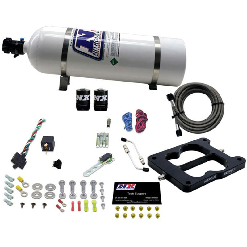 Nitrous Express Q-Jet/Holley Spread Bore Nitrous Kit (50-300HP) w/15lb Bottle Nitrous Express Nitrous Systems