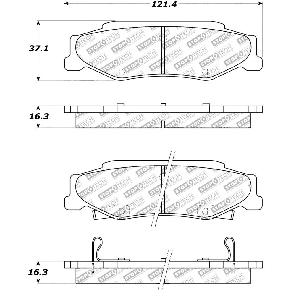 StopTech Street Select Brake Pads - Rear Stoptech Brake Pads - OE