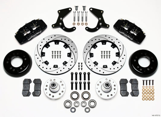 Wilwood Dynapro 6 Front Hub Kit 12.19in Drilled 55-57 Chevy