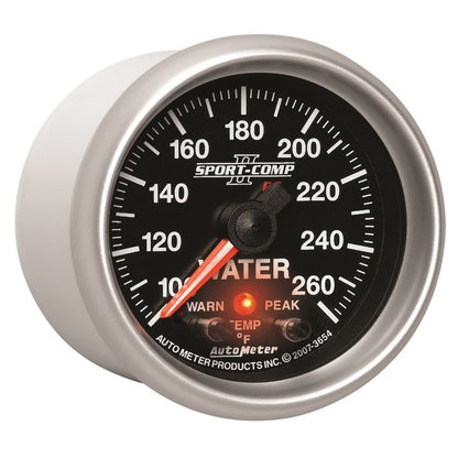 Autometer Sport-Comp II 52.4mm 100-260 Deg F Water Temp Peak & Warn w/ Electronic Control Gauge AutoMeter Gauges