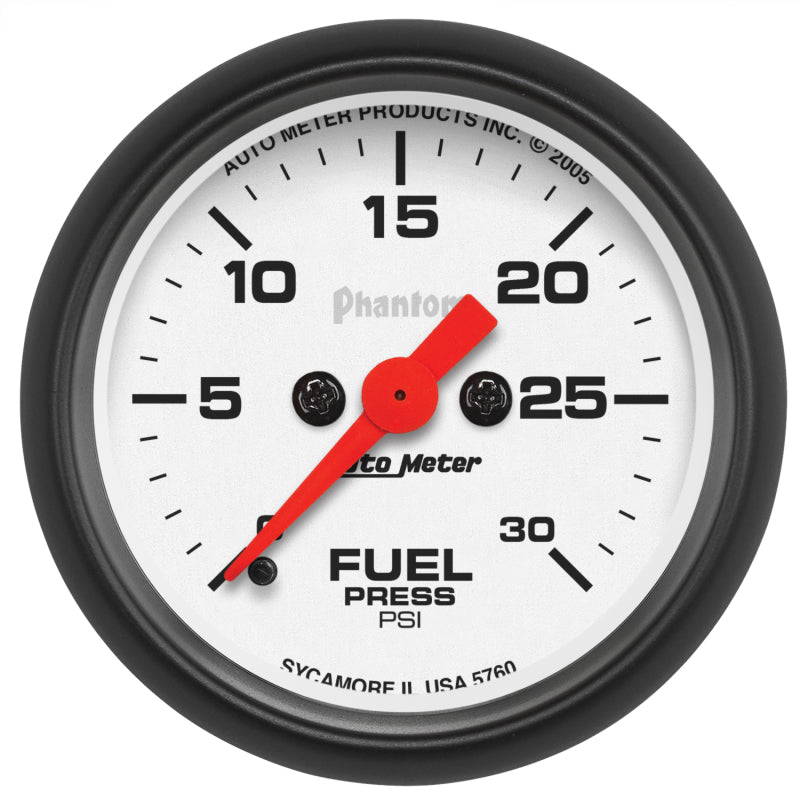 Autometer Phantom Fuel Pressure gauge 52mm 0-30 PSI Full Sweep Elec AutoMeter Gauges