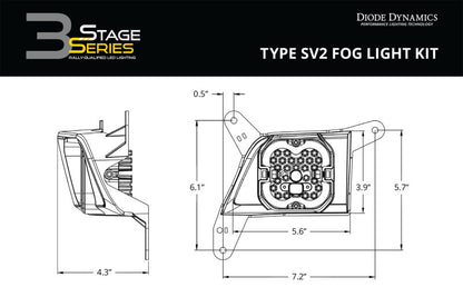 Diode Dynamics SS3 Pro Type SV2 Kit ABL - White SAE Fog