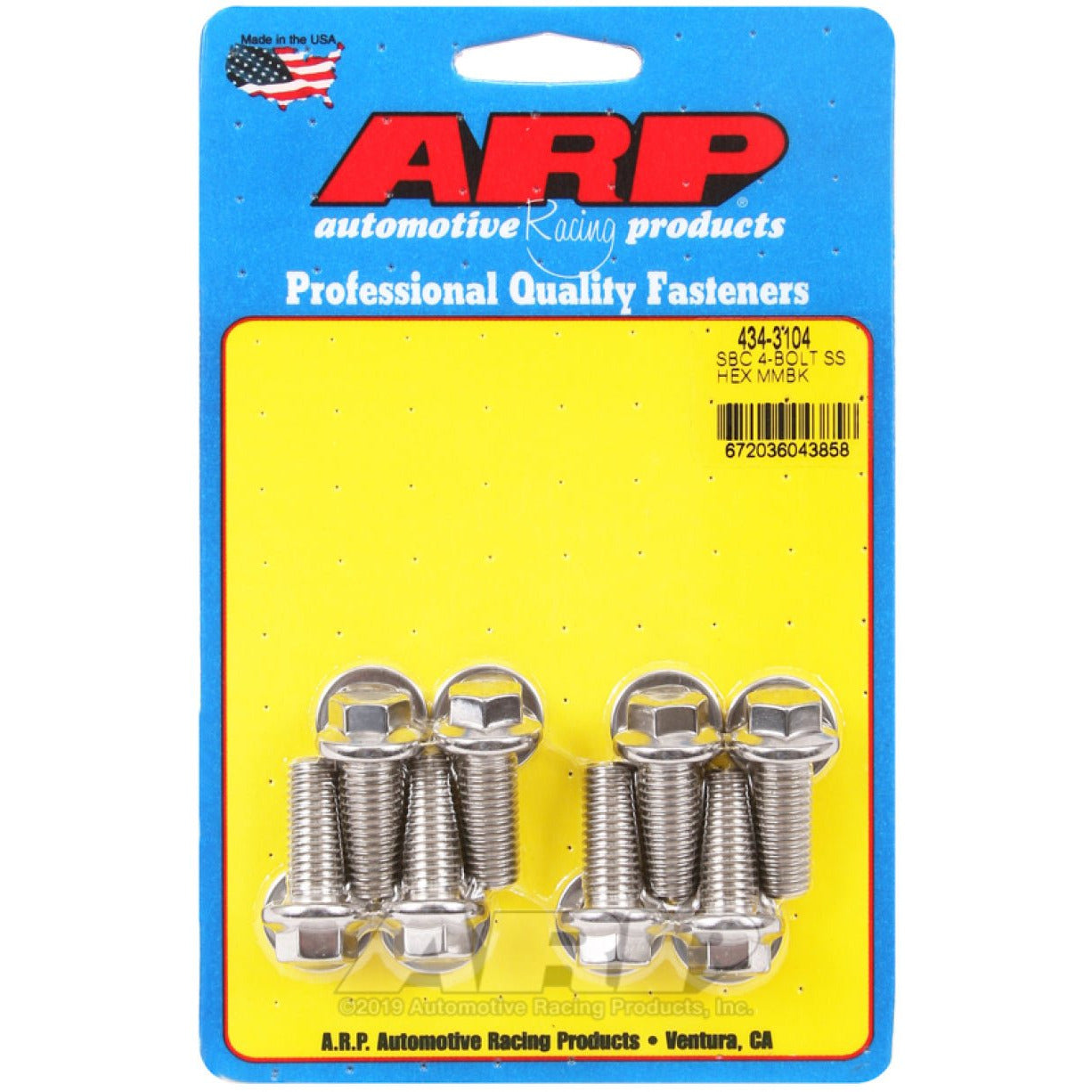 ARP SB Chevy 4-Bolt SS Hex Motor Mount Bolt Kit ARP Hardware Kits - Other