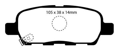 EBC 08-13 Infiniti EX35 3.5 Redstuff Rear Brake Pads