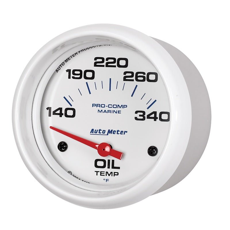 Autometer Marine White Air-Core Electric Oil Temperature Gauge 2-5/8in 140-300 Deg F AutoMeter Gauges