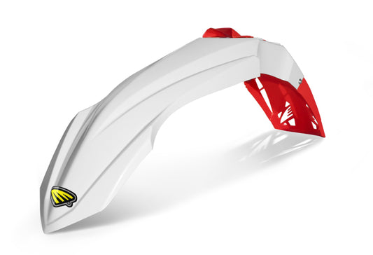 Cycra 15-21 Yamaha YZ125 Cycralite Front Fender - White w/ Red Vent