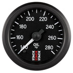 Autometer Stack 52mm 140-280 Deg F 1/8in NPTF Male Pro Stepper Motor Oil Temp Gauge - Black AutoMeter Gauges