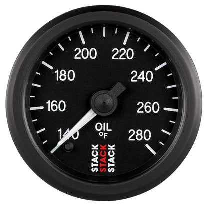 Autometer Stack 52mm 140-280 Deg F 1/8in NPTF Male Pro Stepper Motor Oil Temp Gauge - Black AutoMeter Gauges