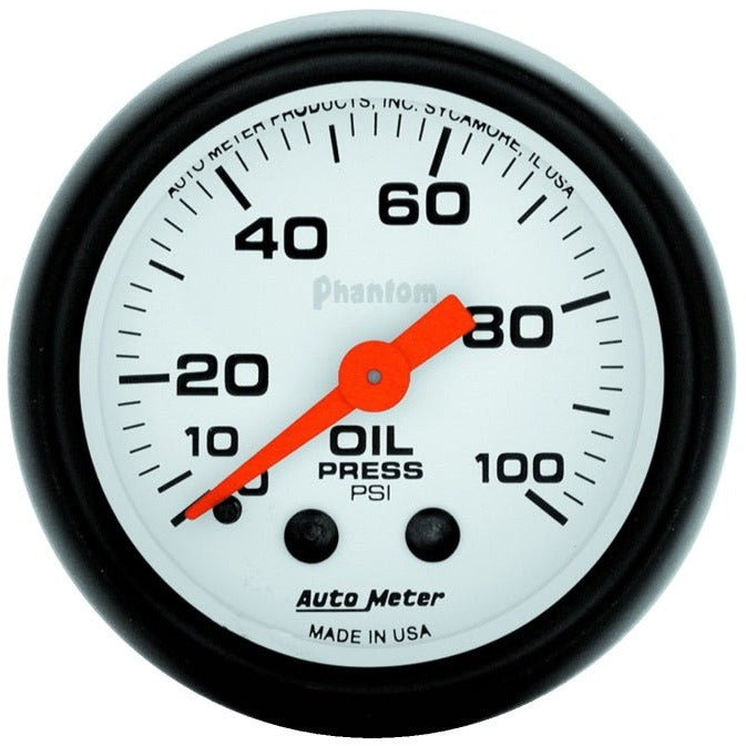 Autometer Phantom 52mm 0-100 PSI Mechanical Oil Pressure Gauge AutoMeter Gauges