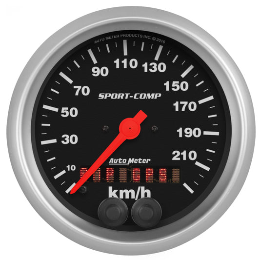 Autometer Sport-Comp 3-3/8in. 0-225KM/H (GPS) Speedometer Gauge AutoMeter Gauges