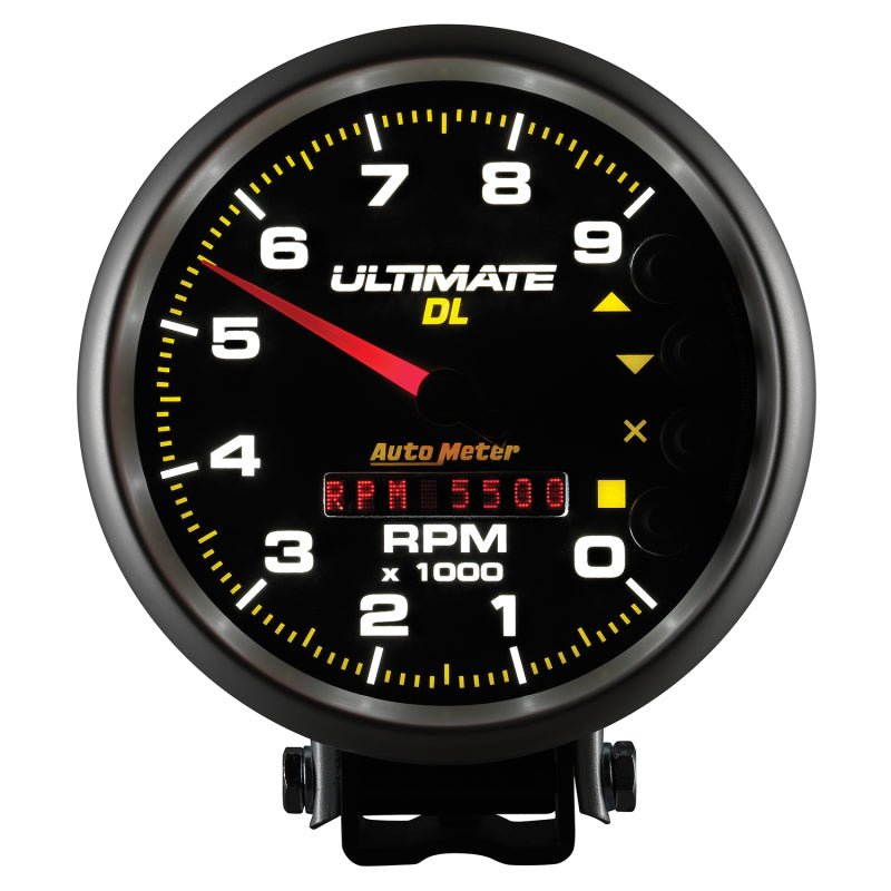 Autometer 5 inch Ultimate DL Playback Tachometer 9000 RPM - Black AutoMeter Performance Monitors