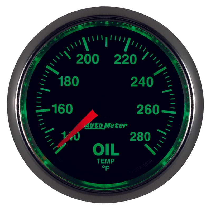 Autometer GS Series 2-1/16in Oil Temperature Gauge 140-280 Degrees Electric Full Sweep AutoMeter Gauges