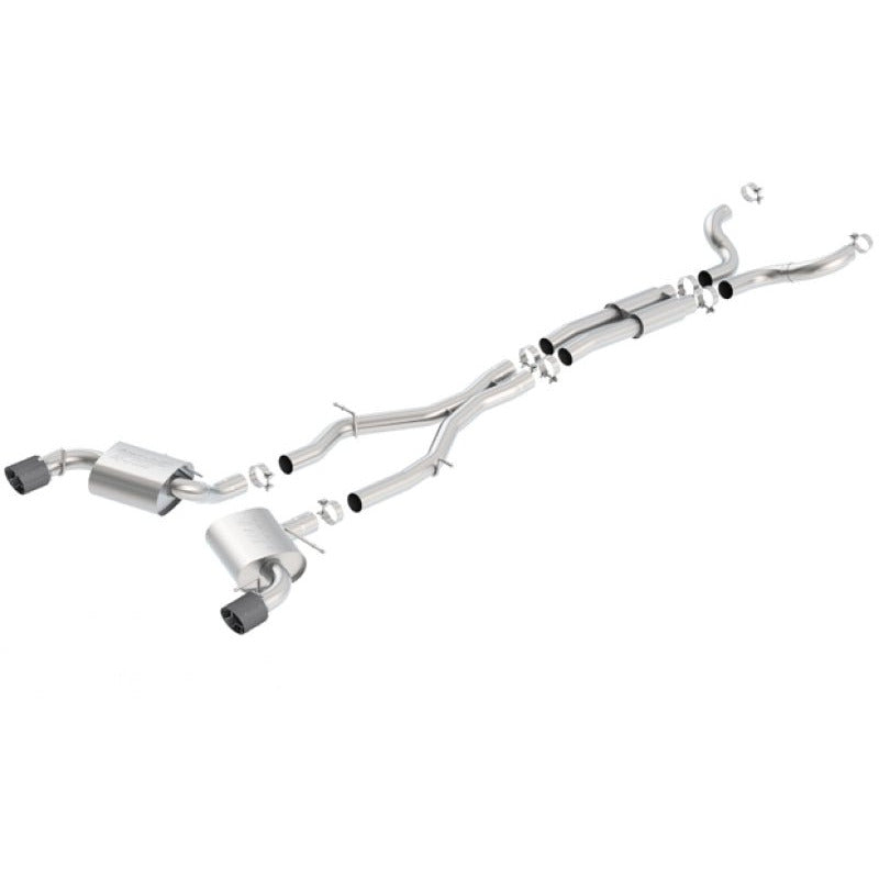 Borla 16-17 Chevy Camaro 6.2L 4.5in Carbon Fiber Tips Single Split Exit S-Type Catback Exhaust Borla Catback