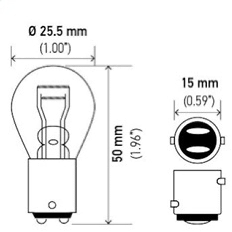 Hella Bulb 2057 12V 27/7W BAY15d S8 Hella Bulbs