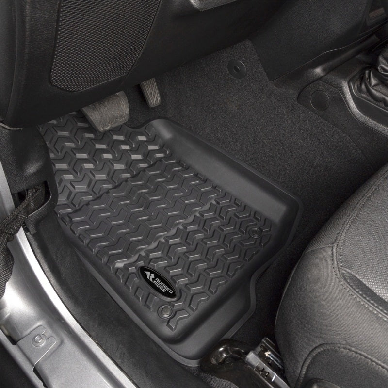 Rugged Ridge Floor Liner Kit Black F/R 20-21 Jeep Gladiator (JT) Rugged Ridge Floor Mats - Rubber