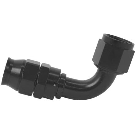 Aeromotive PTFE Hose End - AN-10 - 90 Deg - Black Anodized Aeromotive Fittings