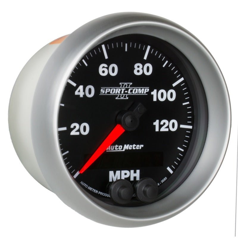 Autometer Sport-Comp II 3-3/8in 0-140MPH In-Dash Electronic GPS Programmable Speedometer AutoMeter Gauges