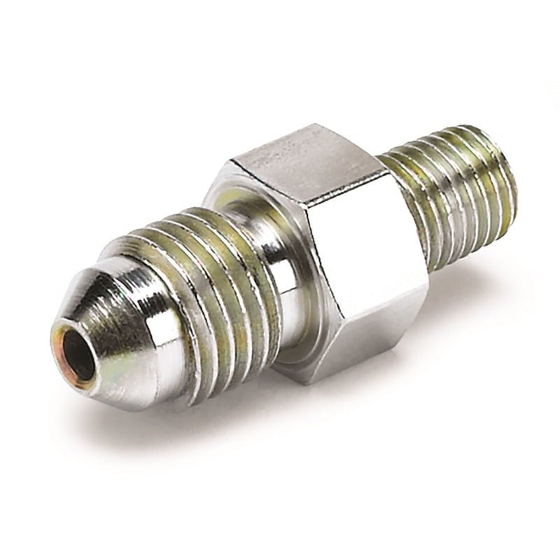 Autometer Fitting Adapter -4AN Male to 1/16in NPT Male for Ford Fuel Rail AutoMeter Gauges