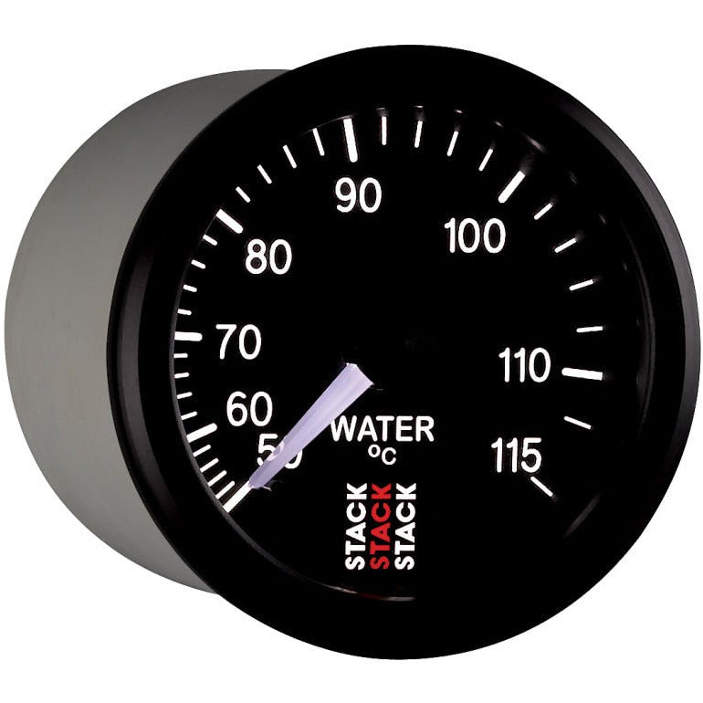 Autometer Stack Instruments 52mm 50-115 Celsius 3/8 BSPT (M) Mechanical Water Temp Gauge - Black AutoMeter Gauges