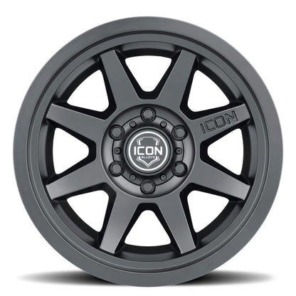 ICON Rebound 17x8.5 6x5.5 25mm Offset 5.75in BS 95.1mm Bore Satin Black Wheel