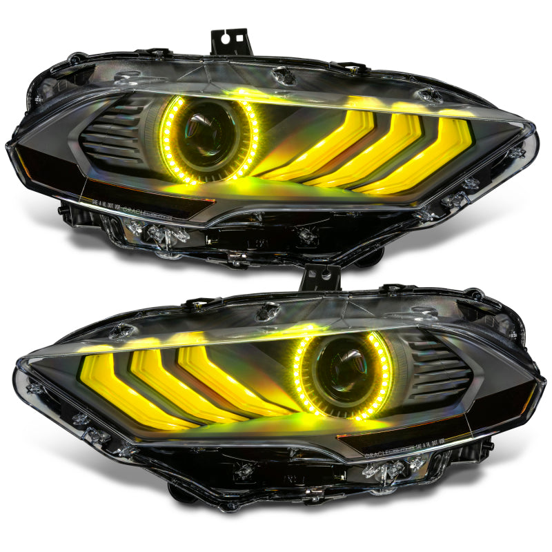 Oracle Lighting 18-23 Ford Mustang Dynamic ColorSHIFT LED Headlights - Black Series