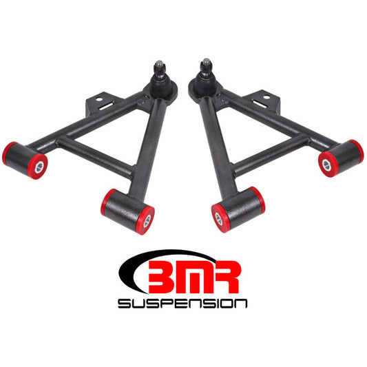 BMR 79-93 Mustang Lower Non-Adj. A-Arms (Coilover Only) w/ STD. Ball Joint (Poly) - Black Hammertone BMR Suspension Control Arms