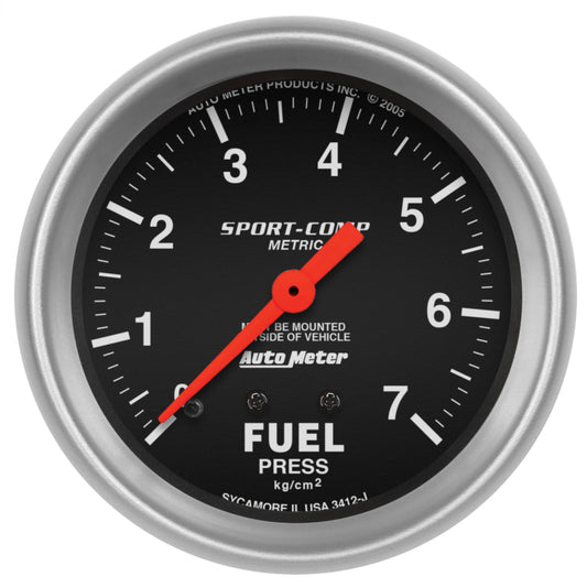 Autometer Sport-Comp 2 5/8in 0-7 Kg/Cm2 Mechanical Fuel Pressure Gauge AutoMeter Gauges