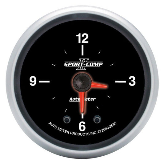 Autometer Sport-Comp II 2 1/16in 12 Hours Digital Stepper Motor Clock AutoMeter Gauges