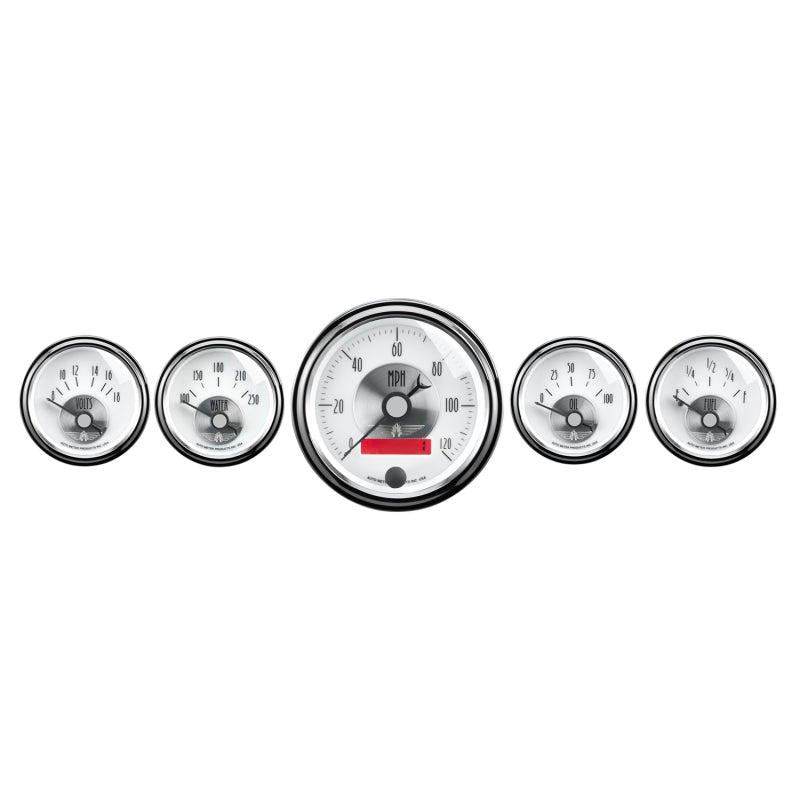 Autometer Prestige Series Pearl 5 Piece Gauge Kit AutoMeter Uncategorized