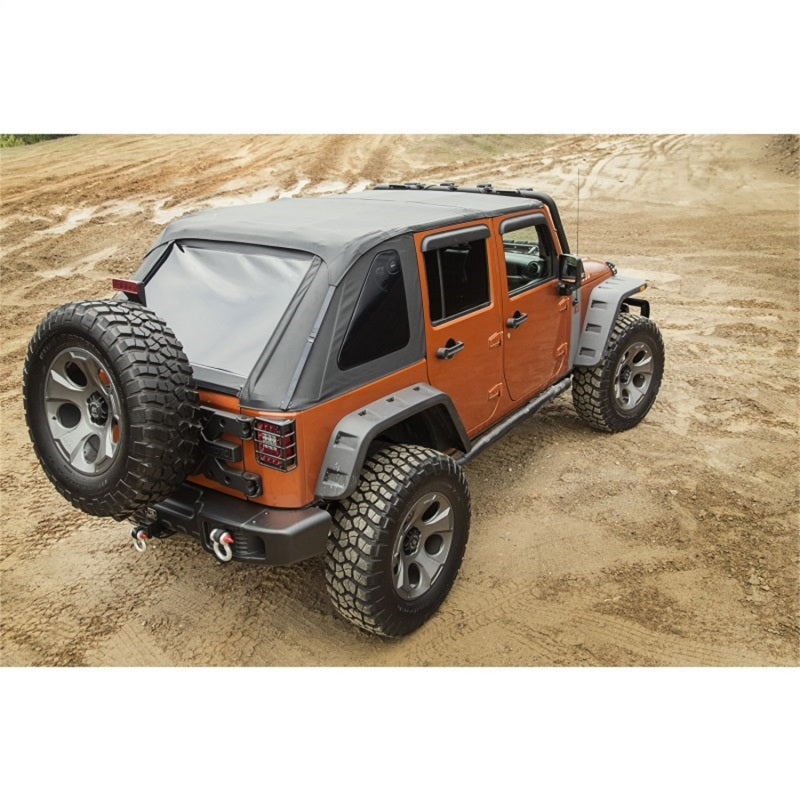 Rugged Ridge Bowless Soft Top Black Diamond 4-Door 07-18 Jeep Wrangler JK Rugged Ridge Soft Tops