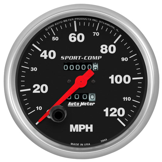 Autometer 5in 0-120 MPH Mechanical Sport-Comp Speedometer AutoMeter Gauges