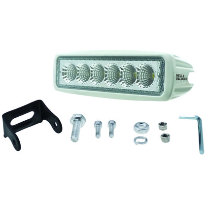 Hella Value Fit Mini Flush Mount 7.7in - 18W White Housing Flood Beam LED Light Bar Hella Light Bars & Cubes