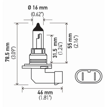 Hella Bulb 9006 12V 55W P22D T4 +50 (2) Hella Bulbs