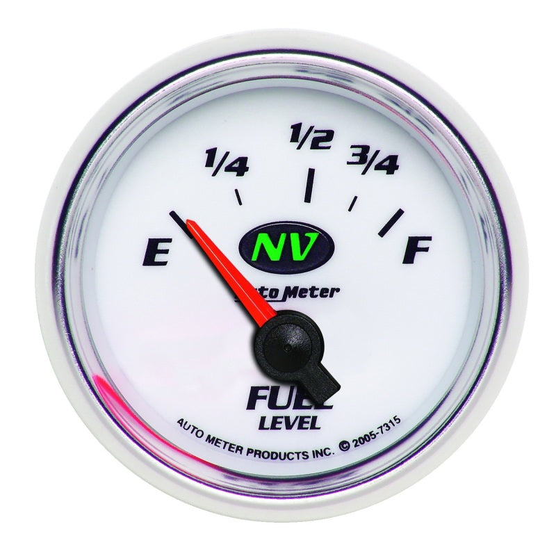 AutoMeter Gauge Fuel Level 2-1/16in. 73 Ohm(e) to 10 Ohm(f) Elec NV AutoMeter Gauges