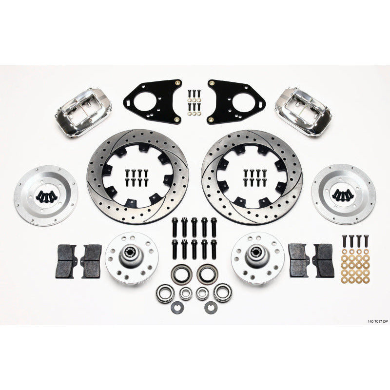 Wilwood Forged Dynalite Front Kit 12.19in Drilled Polished 71-80 Pinto/Mustang II Disc & Drum Wilwood Big Brake Kits