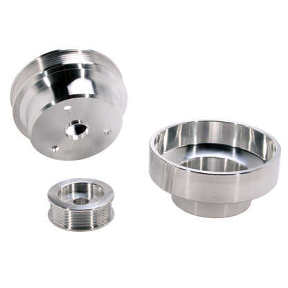 BBK 88-95 GM Truck 4.3 5.0 5.7 Underdrive Pulley Kit - Lightweight CNC Billet Aluminum (3pc)