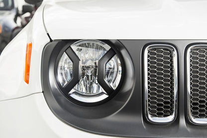 Rugged Ridge 15-18 Jeep Renegade BU Black Headlight Euro Guards Texture Rugged Ridge Light Covers and Guards