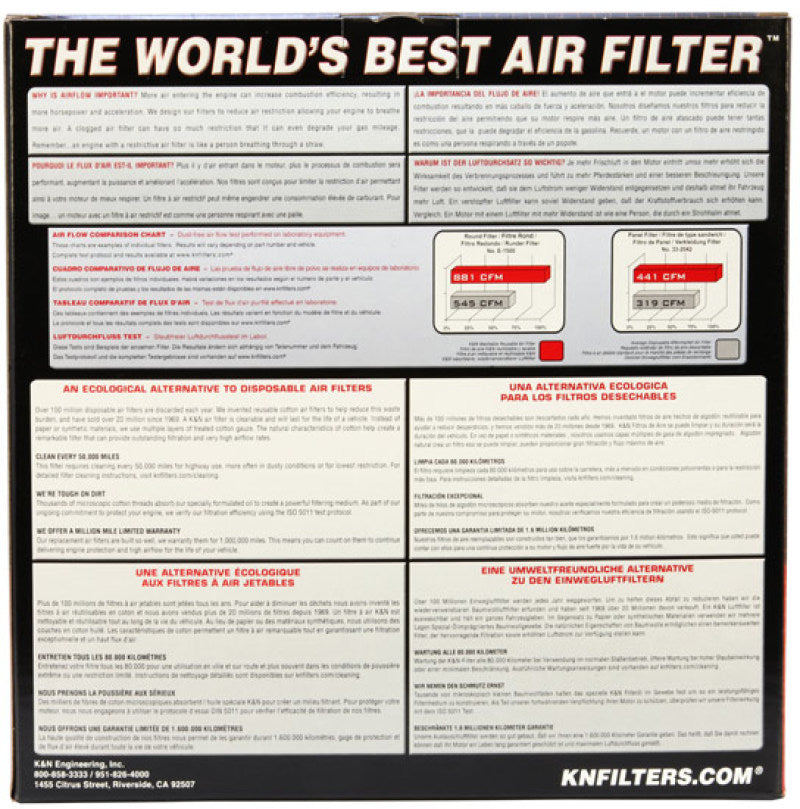 K&N 15-18 Toyota Hiace L4-2.5L DSL Replacement Drop In Air Filter