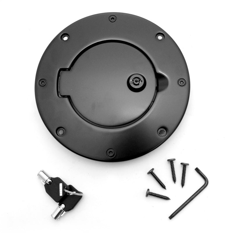 Rugged Ridge Locking Gas Cap Door Black Alum 97-06TJ Rugged Ridge Fuel Caps