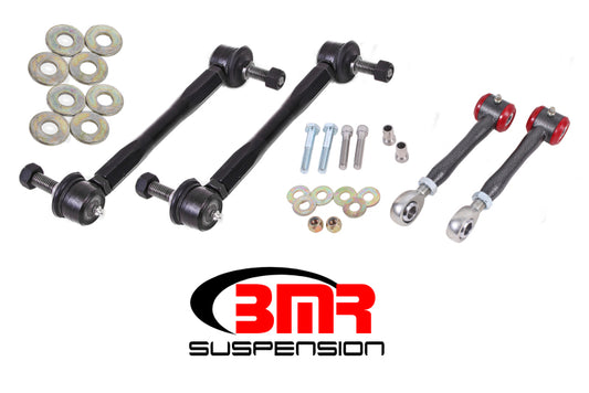 BMR 16-17 6th Gen Camaro Front and Rear Sway Bar End Link Kit - Black Hammertone