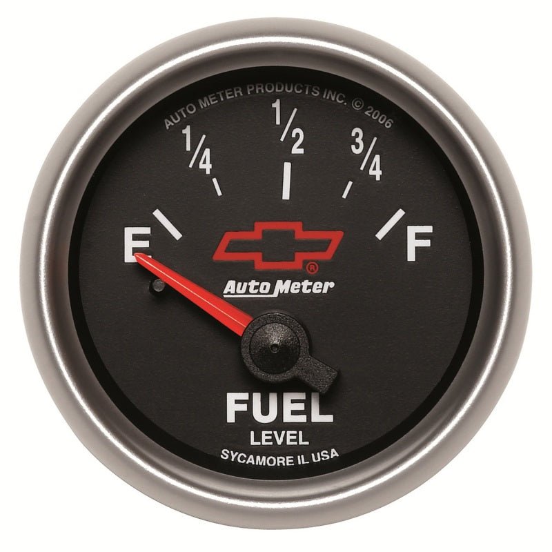 Autometer GM Bowtie Black 2-1/16 Fuel Level, 0-90 , Air-Core 8-18V AutoMeter Gauges