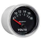 Autometer GS 52mm 8-18 Volts Short Sweep Electronic Voltmeter Gauge AutoMeter Gauges