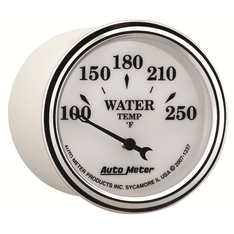 AutoMeter Gauge Water Temp 2-1/16in. 250 Deg. F Elec Old Tyme White II AutoMeter Gauges