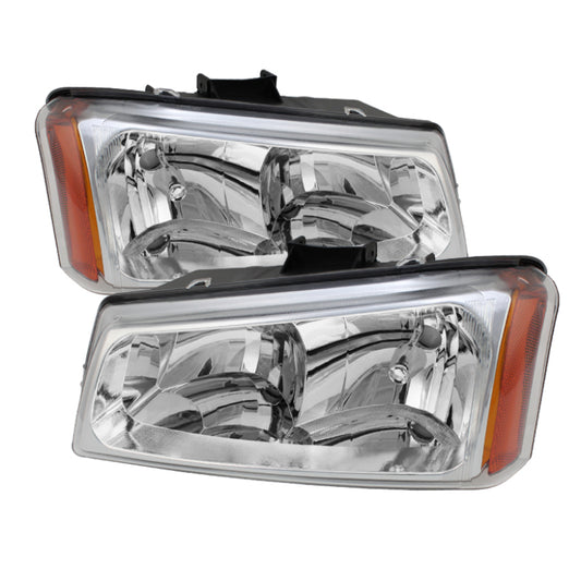 Xtune Chevy Silverado 1500/2500/3500 03-06 Crystal Headlights Chrome HD-JH-CSIL03-C-AM SPYDER Headlights