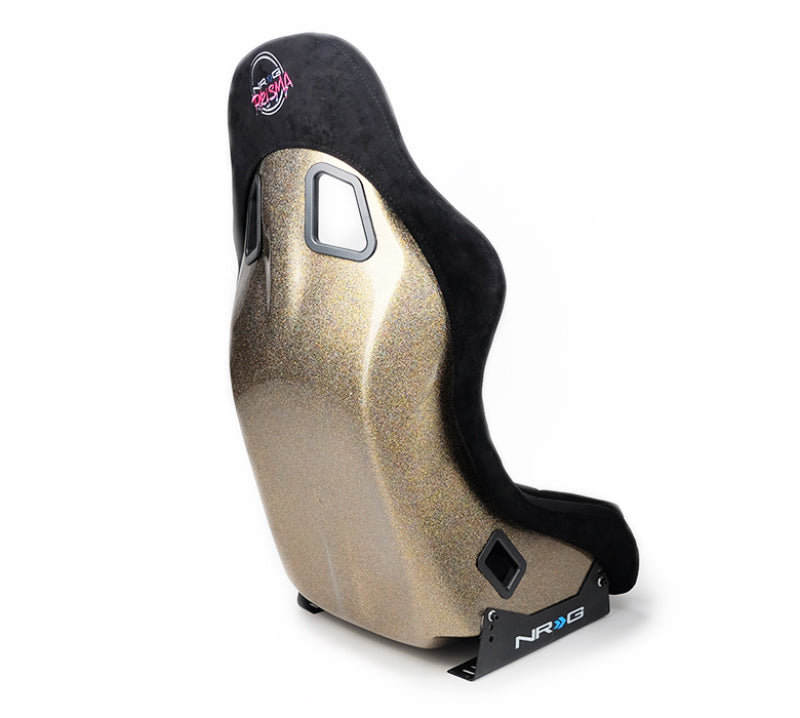 NRG FRP Bucket Seat ULTRA Edition - Medium (Black Alcantara/Gold Glitter Back)