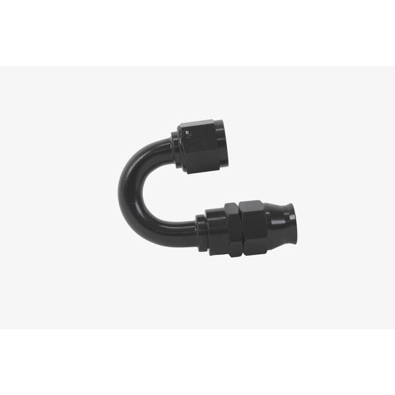 Aeromotive PTFE Hose End - AN-08 - 180 Deg - Black Anodized Aeromotive Fittings