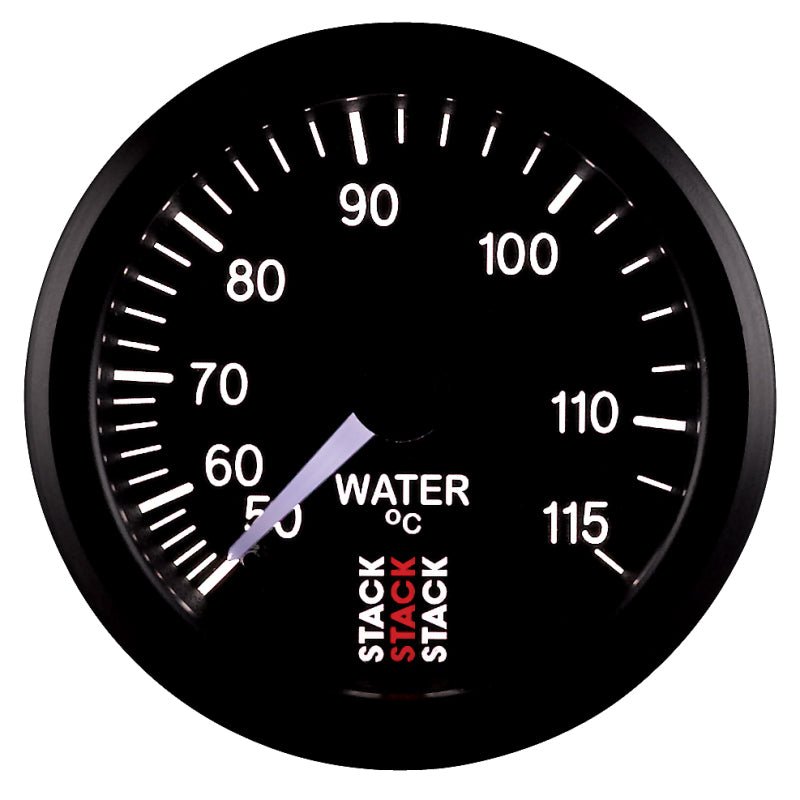 Autometer Stack Instruments 52mm 50-115 Celsius 3/8 BSPT (M) Mechanical Water Temp Gauge - Black AutoMeter Gauges