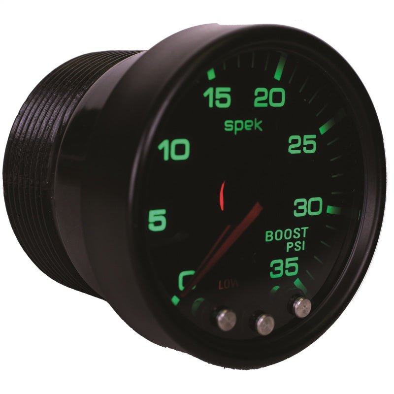 Autometer Spek-Pro Gauge Boost 2 1/16in 35psi Stepper Motor W/Peak & Warn Blacksmoke//Black AutoMeter Gauges