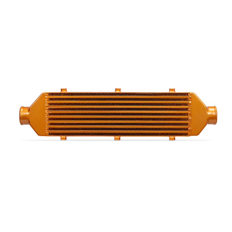 Mishimoto Universal Gold Z Line Intercooler  Overall Size: 28x8x3 Core Size: 21x6x2.5 Inlet / Outlet Mishimoto Intercoolers